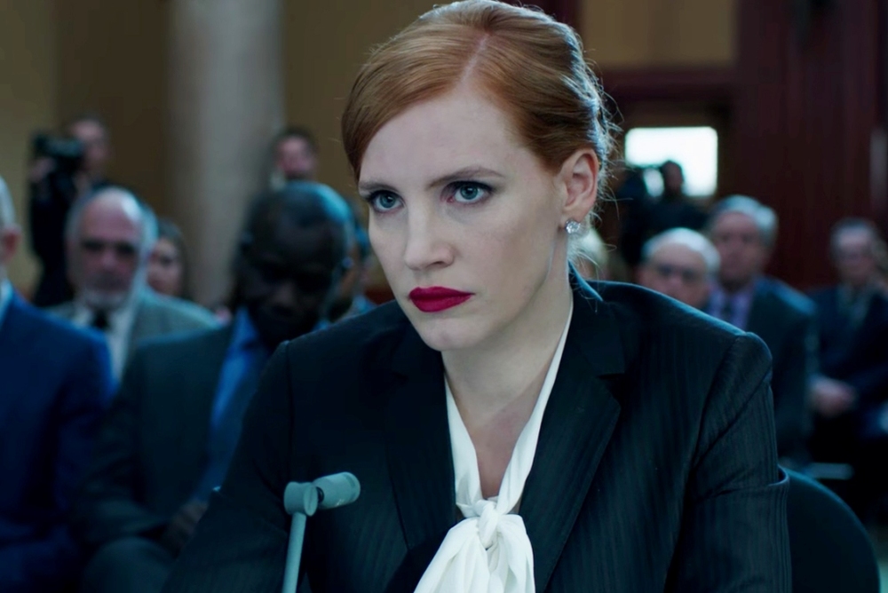 جسیکا چستین در نمایی از فیلم «خانم اسلون»(Miss Sloane)